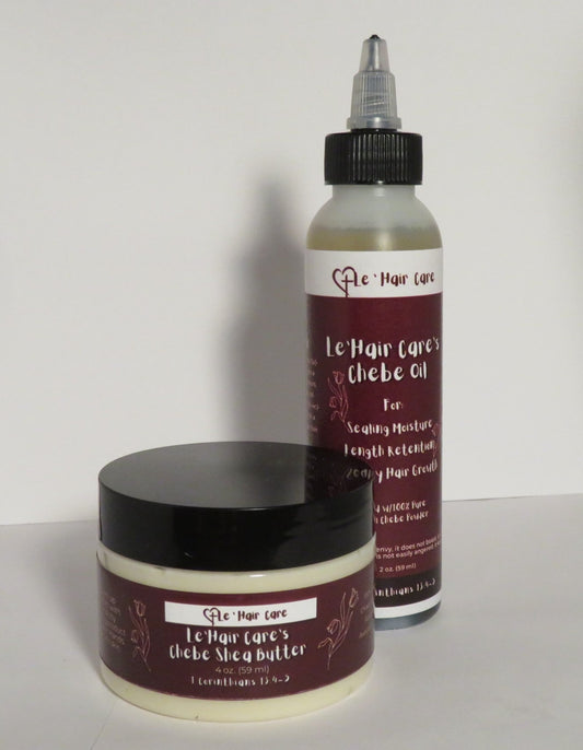 (LARGE) Le'Hair's Chebe Bundle (4 oz. Chebe Oil + 4 oz. Chebe Shea Butter)
