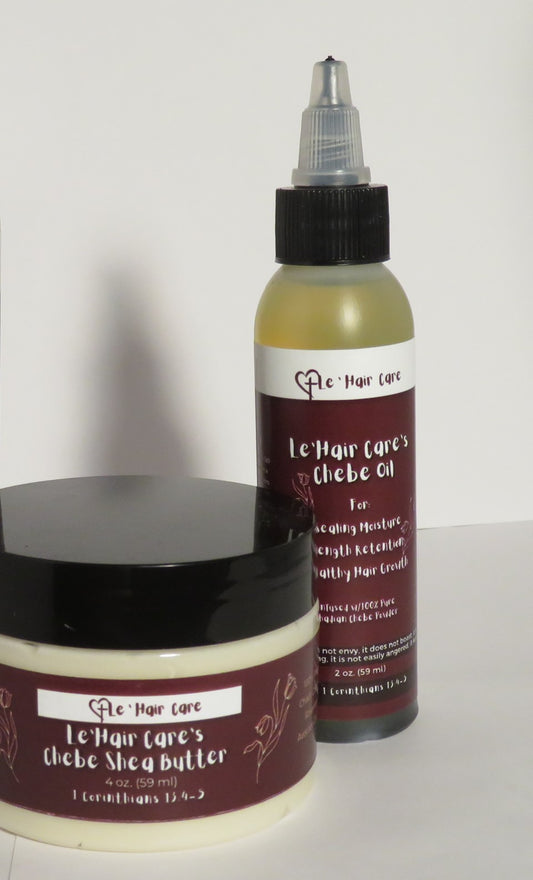 (SMALL) Le'Hair's Chebe Bundle (2 oz. Chebe Oil + 4 oz. Chebe Shea Butter)